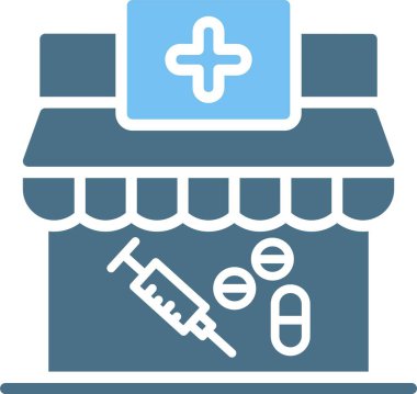 Dükkan Kabartması İki Renk Simgesi