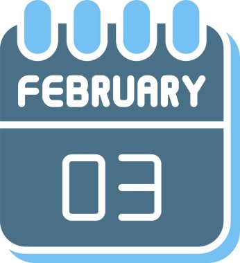 3 Şubat Glyph İki Renk Simgesi