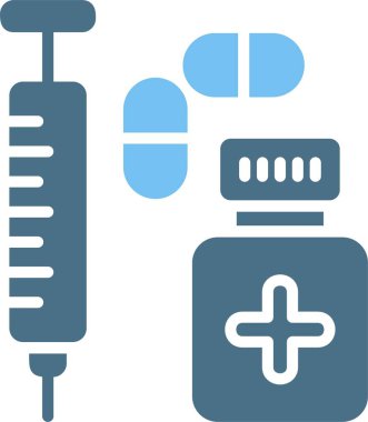 İlaç Kabartması İki Renk Simgesi