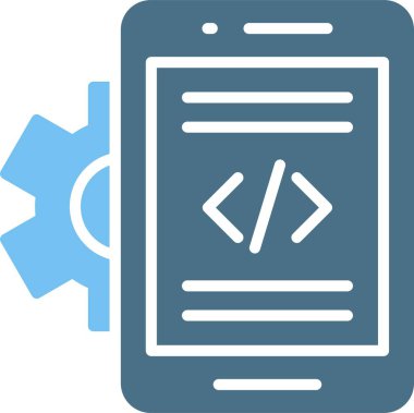 Mobil Uygulama Geliştirici İki Renk Simgesi Simgesi