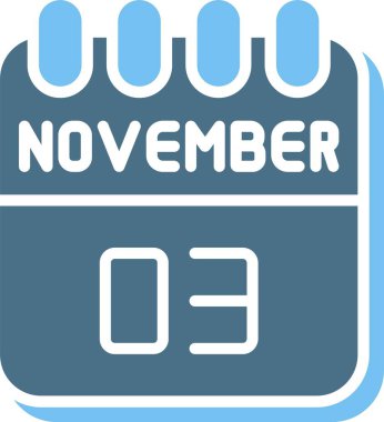 3 Kasım Glyph İki Renk Simgesi