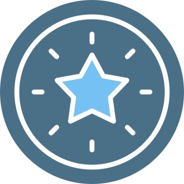 Yıldız Kabartması İki Renk Simgesi