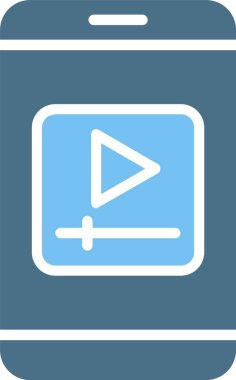 Video Oynatıcı Glyph İki Renk Simgesi