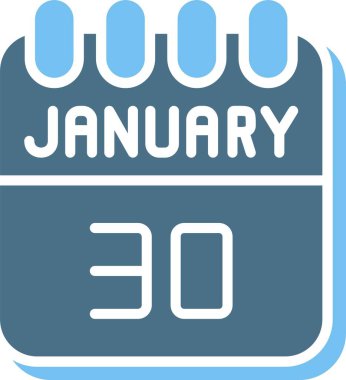 30 Ocak Glyph İki Renk Simgesi