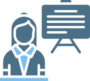 Öğretmen Sembolü İki Renk Simgesi