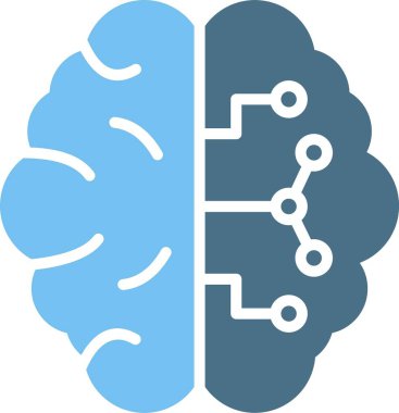 Beyin Kabartması İki Renk Simgesi