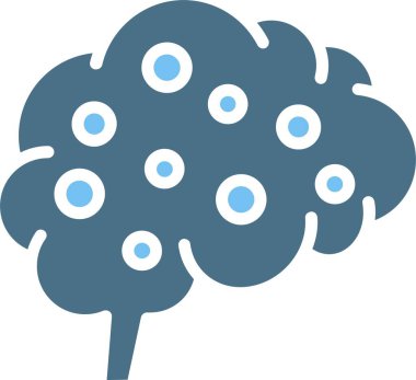 Beyin Noktaları Kabartma İki Renk Simgesi