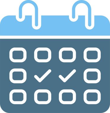 Takvim Kabartması İki Renk Simgesi