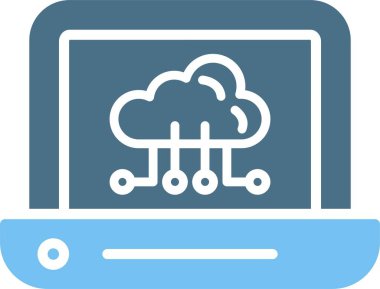 Bulut Hesaplama Kabartması İki Renk Simgesi