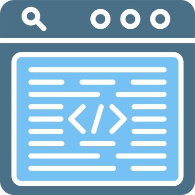 Programlama Dili Kabartması İki Renk Simgesi