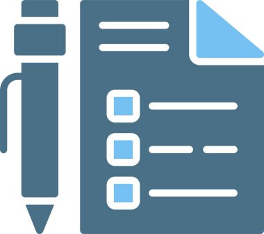 Sınav Kabartması İki Renk Simgesi