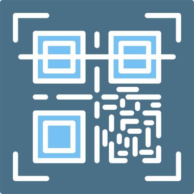 Qr Kod Kabartma İki Renk Simgesi