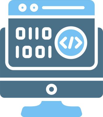 İkili Kod İki Renk Simgesi
