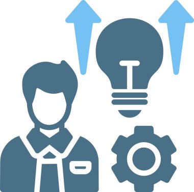 Yetenek Geliştirme Kabartması İki Renk Simgesi