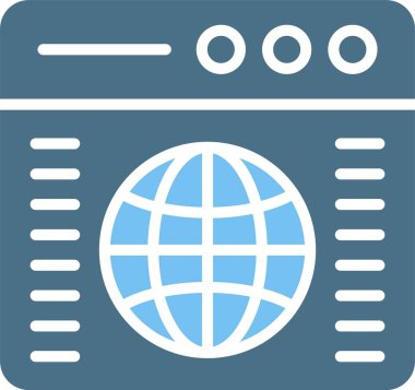 Web Sitesi Glyph İki Renk Simgesi