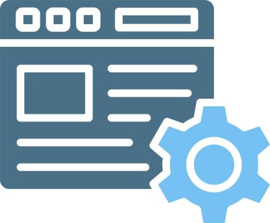 Tarayıcı Kabartması İki Renk Simgesi