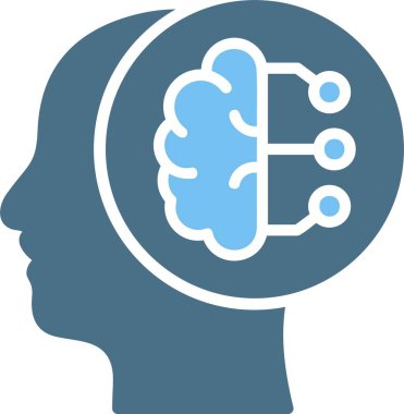 Zeka Kabartması İki Renk Simgesi