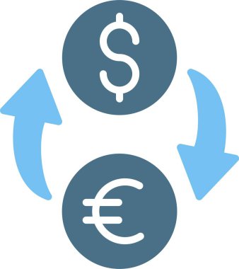 Para Değişimi Kabartması İki Renk Simgesi