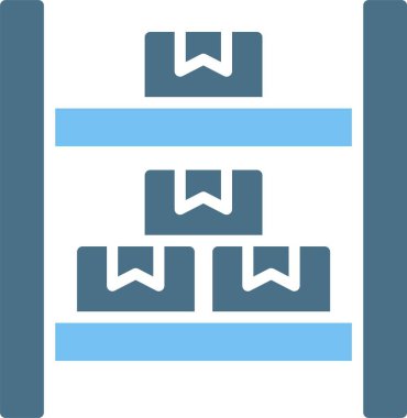 Raflar Kabartması İki Renk Simgesi