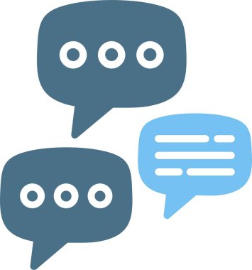 Konuşma Baloncukları İki Renk Simgesi