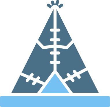 Çadır Kabartma İki Renk Simgesi