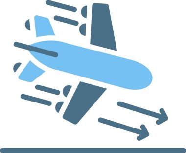 İniş Kabartması İki Renk Simgesi