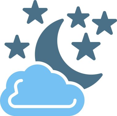 Ay ve Yıldızlar İki Renk Simgesi