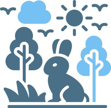 Tavşan Kabartması İki Renk Simgesi