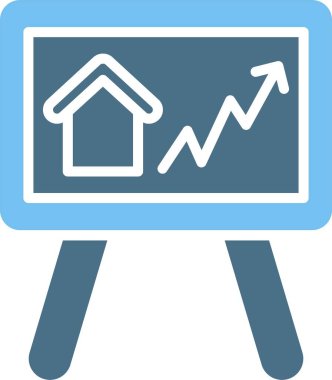 Emlak Sunumu Kabartması İki Renk Simgesi