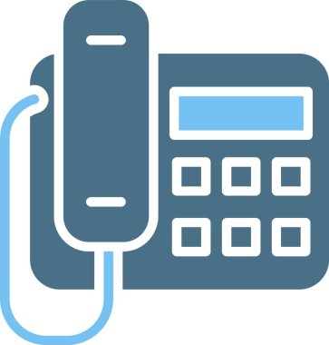 Telefon Kabartması İki Renk Simgesi