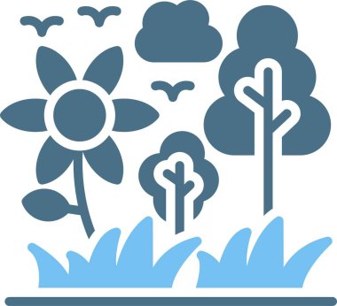 Çiçek Kabartması İki Renk Simgesi