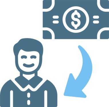 Para transferi Glyph İki Renk Simgesi