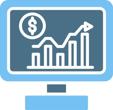 Veri Analizi Kabartması İki Renk Simgesi
