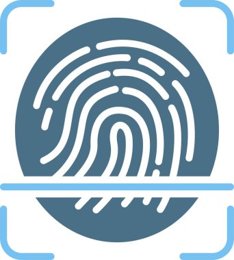 Parmak izi Algılayıcı Kabartması İki Renk Simgesi
