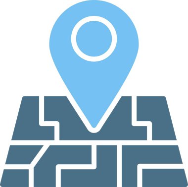 Harita Kabartması İki Renk Simgesi