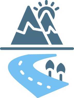 Yol Yolu Glyph İki Renk Simgesi