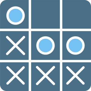 Tic Tac Toe Kabartma İki Renk Simgesi