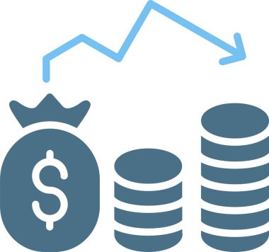 İflas Glyph İki Renk Simgesi