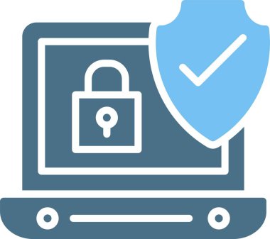 Siber Güvenlik Sembolü İki Renk Simgesi