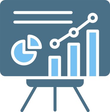 Veri Görselleştirme Kabartması İki Renk Simgesi
