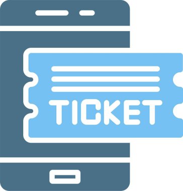 E Bilet Kabartması İki Renk Simgesi
