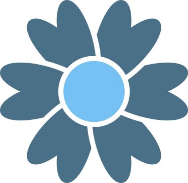 Çiçekler Kabartma İki Renk Simgesi