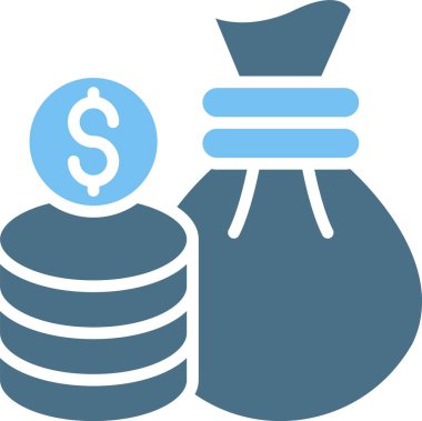 Para çantası Glyph İki Renk Simgesi