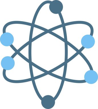 Atom Enerjisi Kabartması İki Renk Simgesi