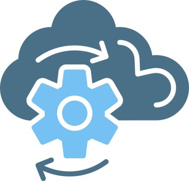 Bulut İşleme Kalıbı İki Renk Simgesi