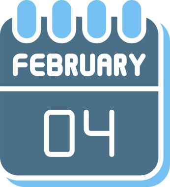 4 Şubat Glyph İki Renk Simgesi