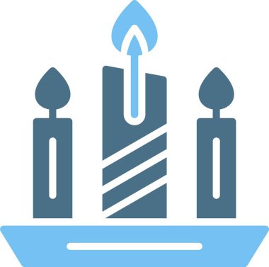 Mum Kabartması İki Renk Simgesi