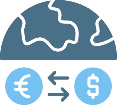 Değişim Oranı Kabartma İki Renk Simgesi