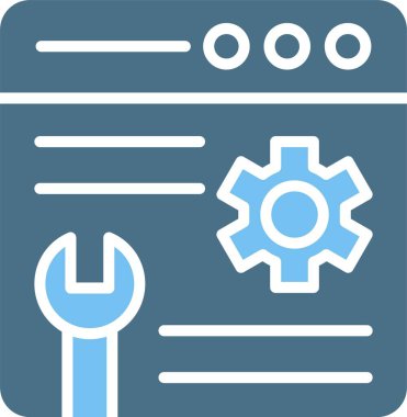 Web Bakım Kabartması İki Renk Simgesi