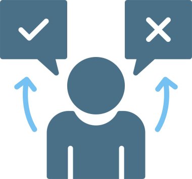 Doğru ya da yanlış kabartma İki Renk Simgesi